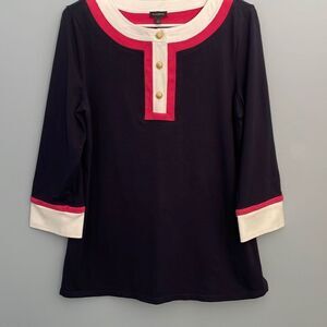 Talbots Nautical Tunic Blouse Large